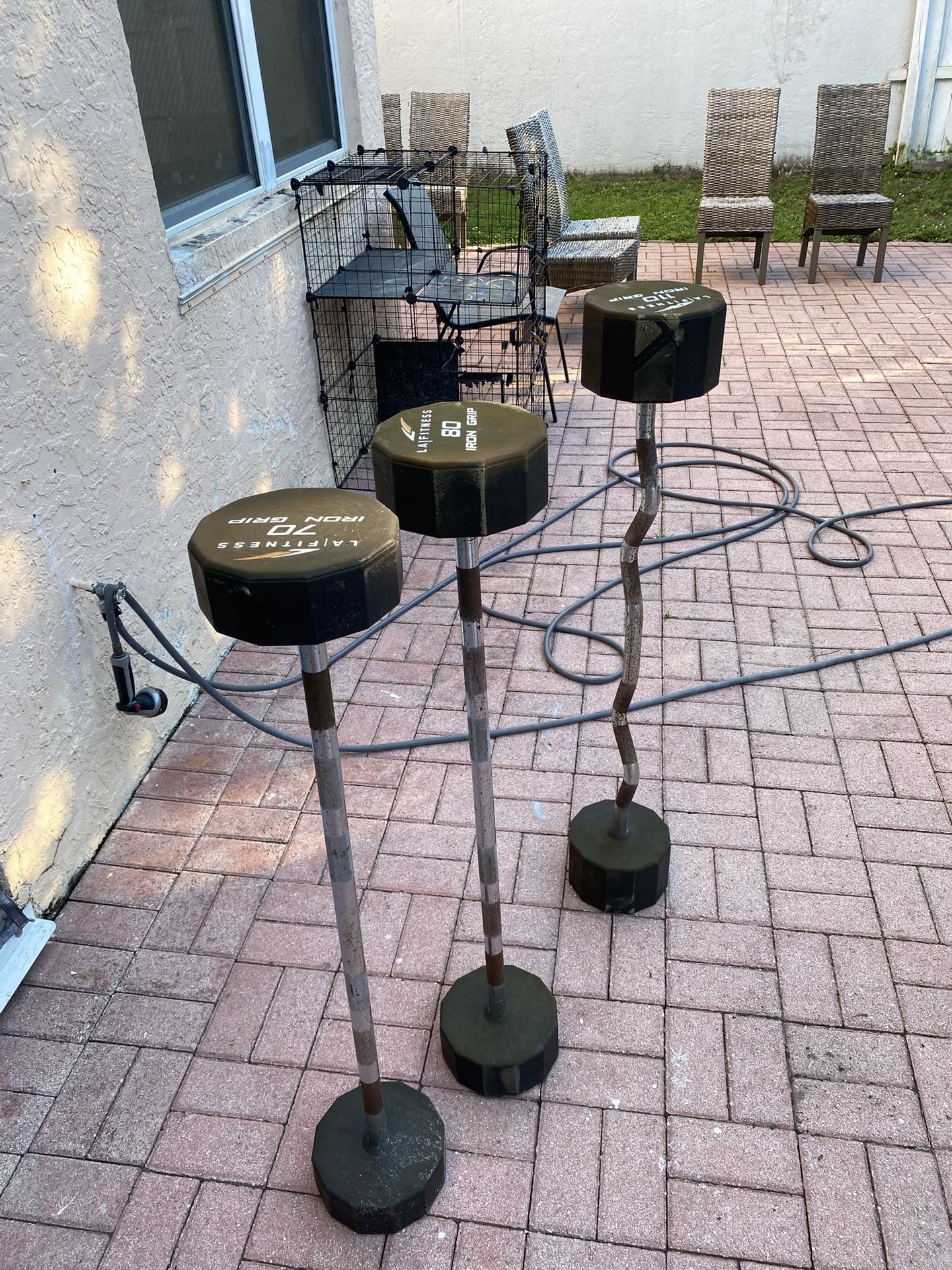 3 curl bars set 260lb total