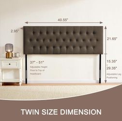 TWIN upholstered headboard