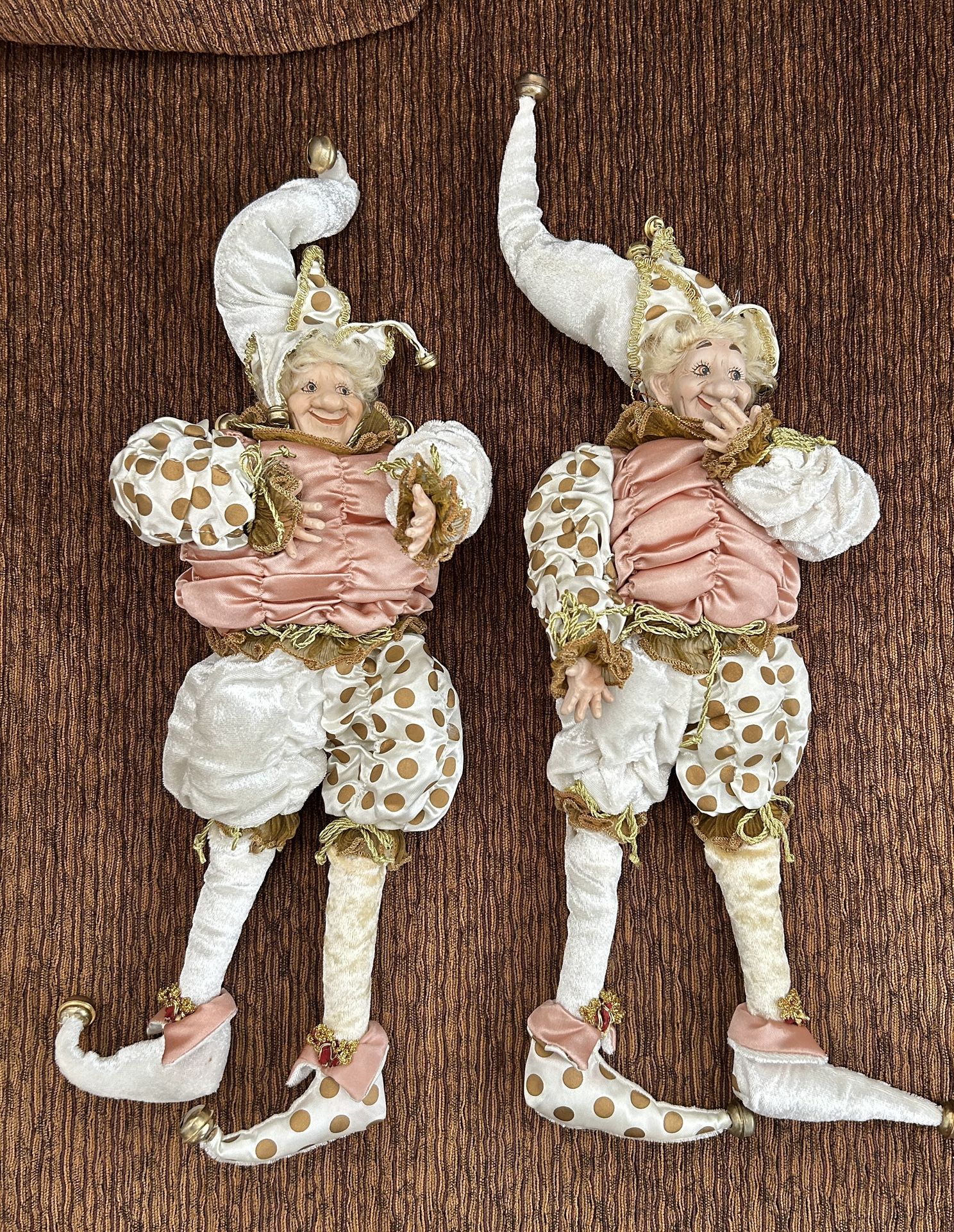 Set of Two Vintage Jester Dolls