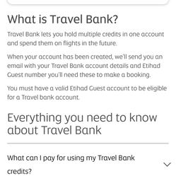 Etihad Travel  Bank Credit