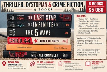 THRILLER, DYSTOPIAN & CRIME FICTION BOOK COLLECTION — 6 BOOKS — $5 OBO