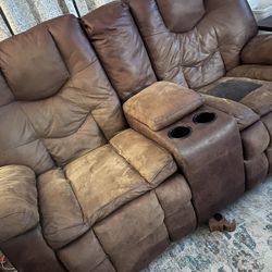 Faux Leather Electric Couch And Loveseat 