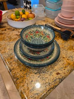 Handmade in Poland dinnerware plates and bowls
