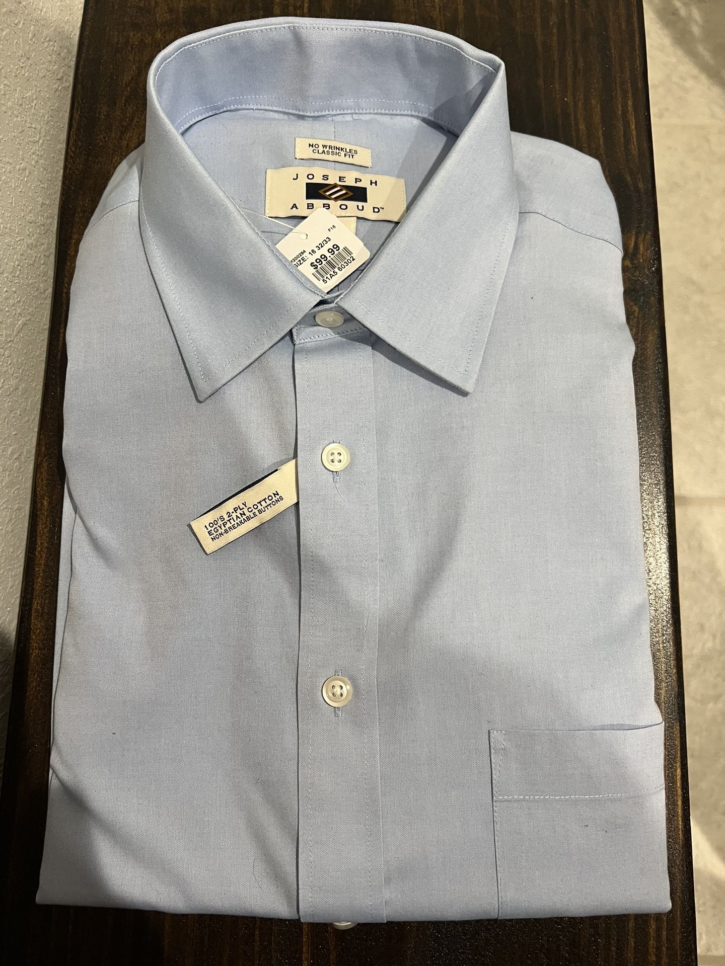 NEW Joseph Abboud Men’s Dress Shirt – Size 16 32/33 – $40 (Retails $99.99!)
