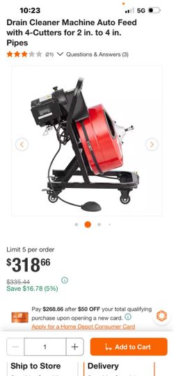 Auto Feed Drain Cleaner Machine with 4 Cutters