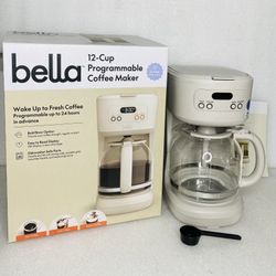 New Open Box Bella 12-Cup Programmable Coffee Maker, CMD1011-UL, Oatmilk