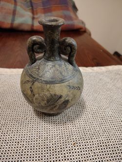 Handmade miniature Greek vase.