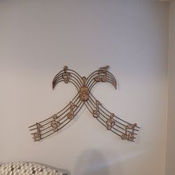 Vintage Music Notes Metal Wall Art Rustic 36in X 26in