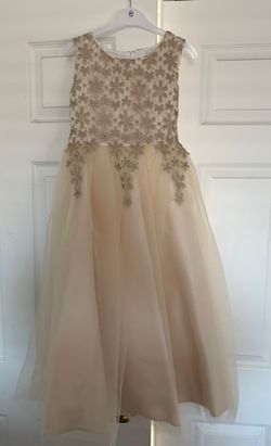 Girls cream with gold lace size 8