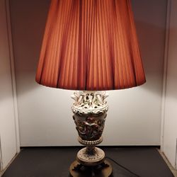 Vintage capodimonte style porcelain lamp 33"H x 17"W 
