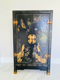 Vintage Chinese-Style Hand-Painted Cabinet