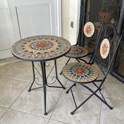 Bistro Table With Matching Chairs  (Mosaic)