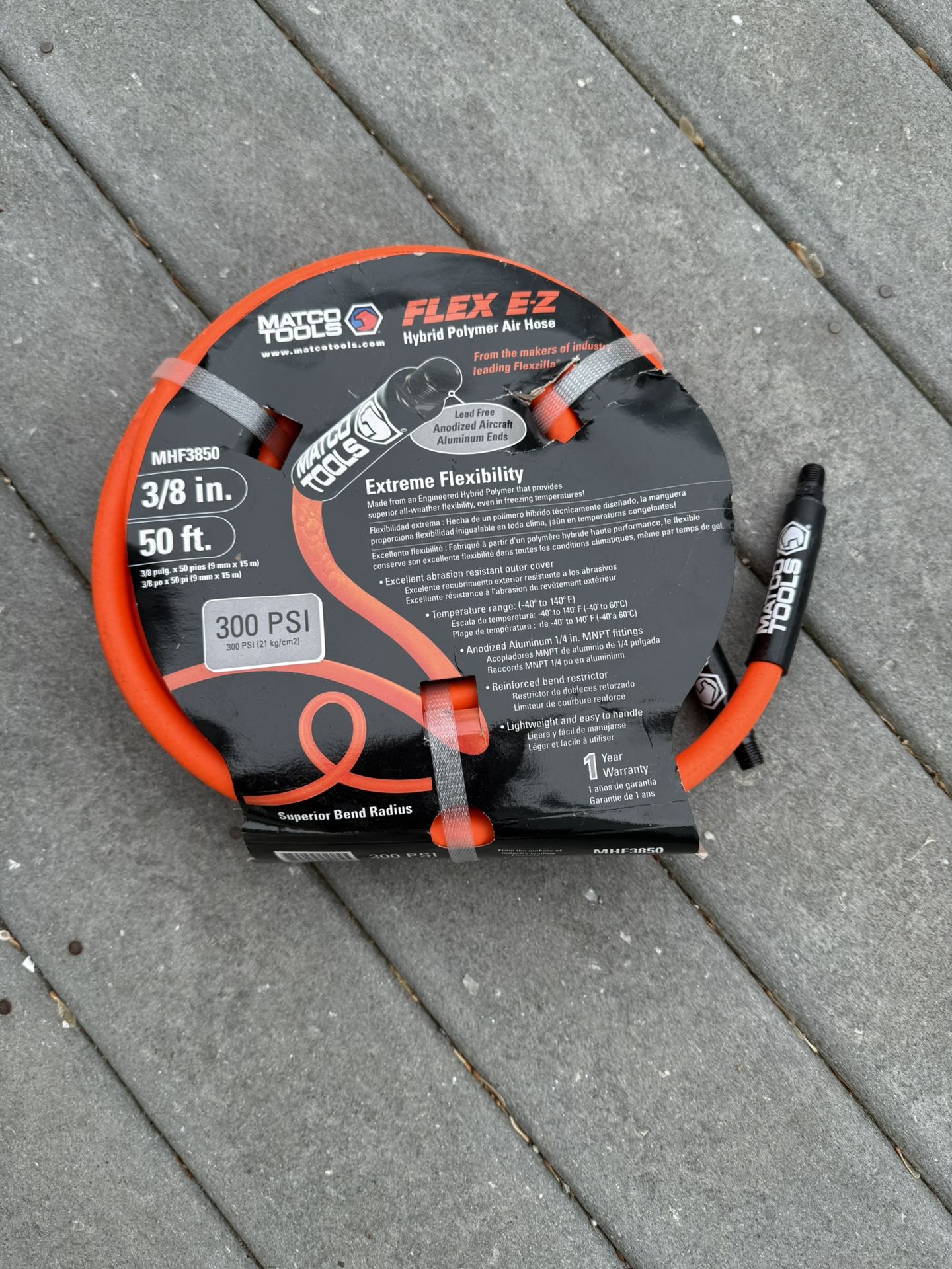 Matco Tools Flex EZ Hybrid Polymer Air Hose, model MHF3850