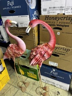 Evergreen Solar LED Flamingo Pair