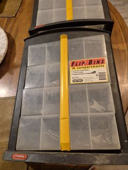 Two Keter 16 Compartment wall mounted storage bins