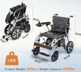 Ultra Lightweight 30lb Folding Electric Wheelchair