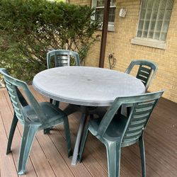 Outdoor Table With Four Outdoor Chairs