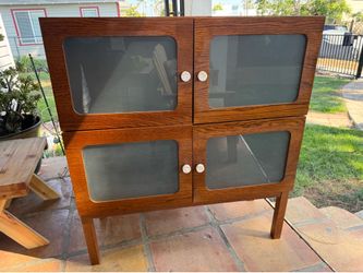 Smoked glass storage cabinet
