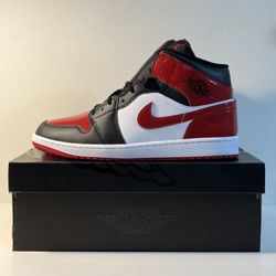 Nike Air Jordan 1 MID SE Men's Sneakers in Black, Red, and White