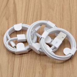 3 Charger Cables Cords For iPhone 5 6 7 8 X 11 12 13 14 Pro Max - charging cables 3 FT Long Chargers