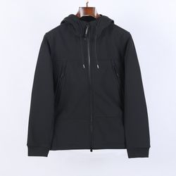 Cp Company Black Hooded Jacket With Sunglasses
