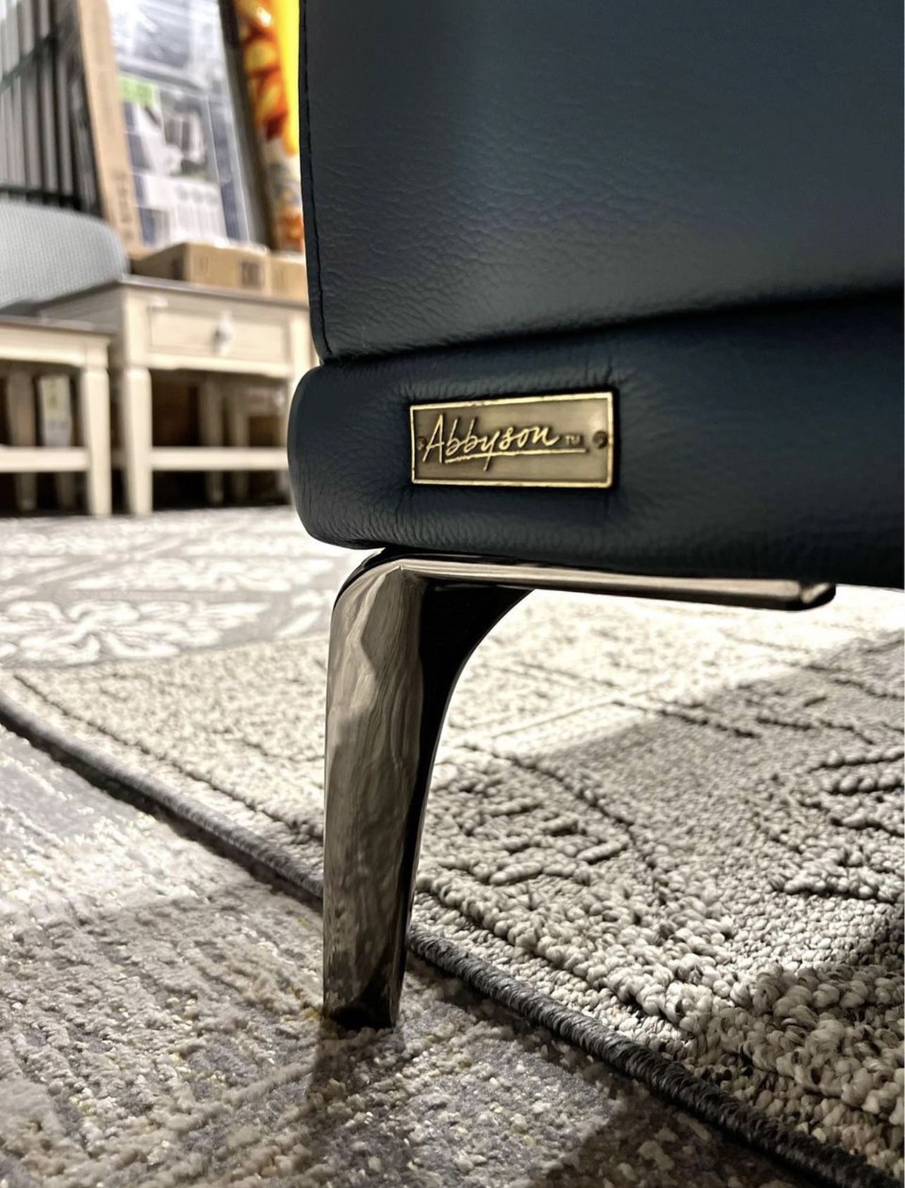 FREE DELIVERY BRAND NEW Quinton Top Grain Leather Sectional with