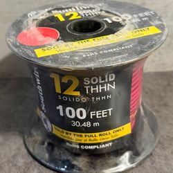Southwire 100 ft. 12 Red Solid CU THHN Wire Model 11589984