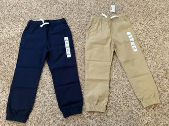 Toddler Boy Jogger Pants Size 5T 2 Pack Navy And Beige 