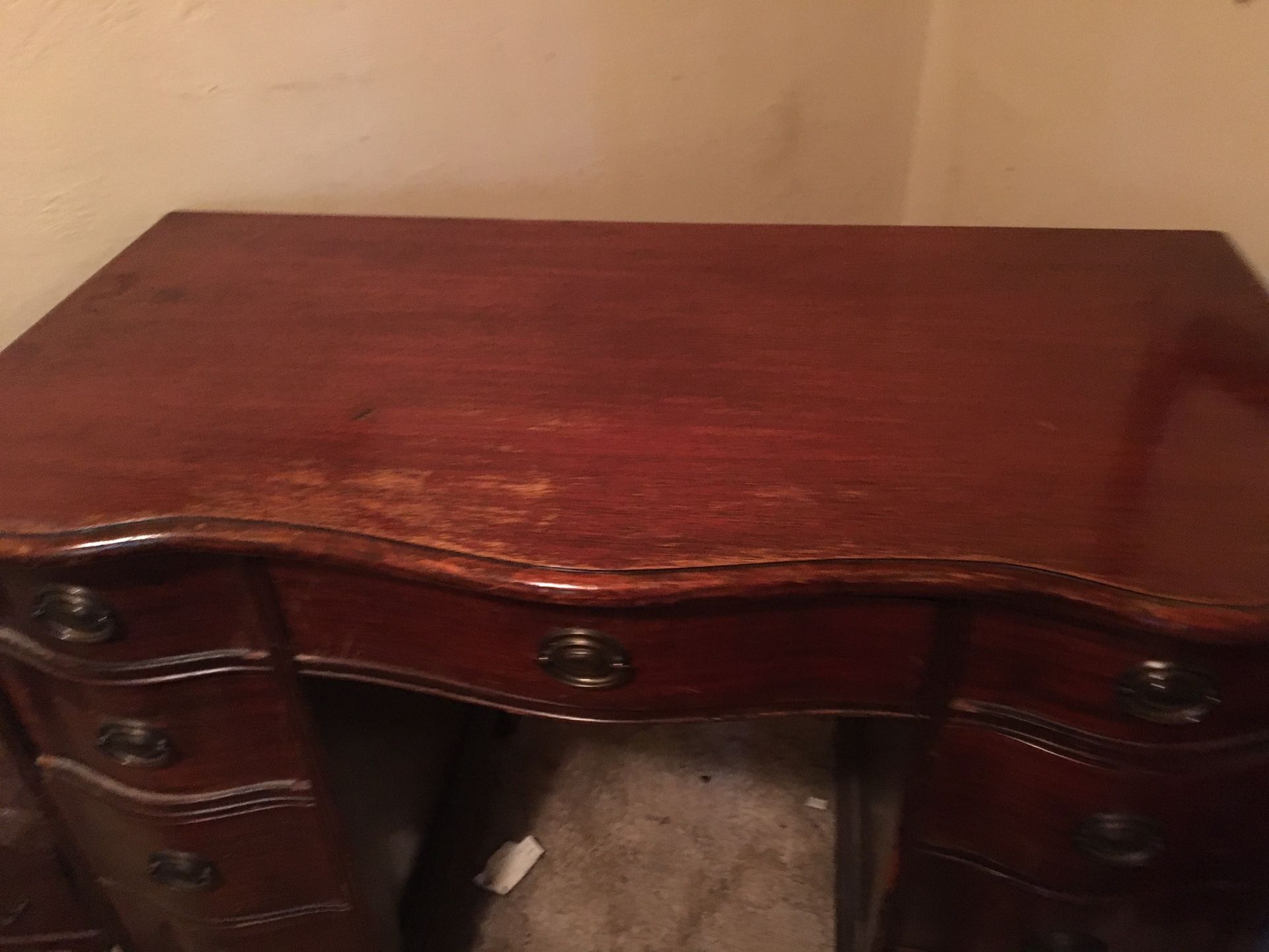 Cherry wood, antique desk, claw feet for sale . Asking 75.00 or best offer.