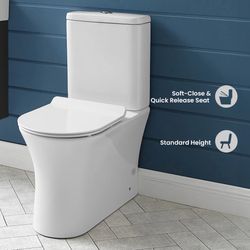 Calice Two-Piece Rear Outlet Dual-Flush Elongated Toilet   Swiss Madison