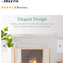 Freestanding Fireplace Screen 