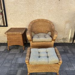 Vintage Rattan Armchair Set
