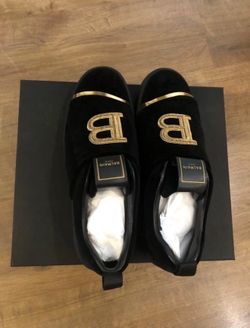 Balmain Paris Men’s High-Top Sneakers Black Gold Size EU 44 / US 11
