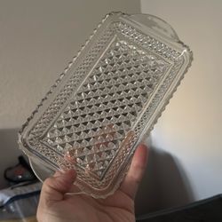 Vintage Crystal Butter Dish