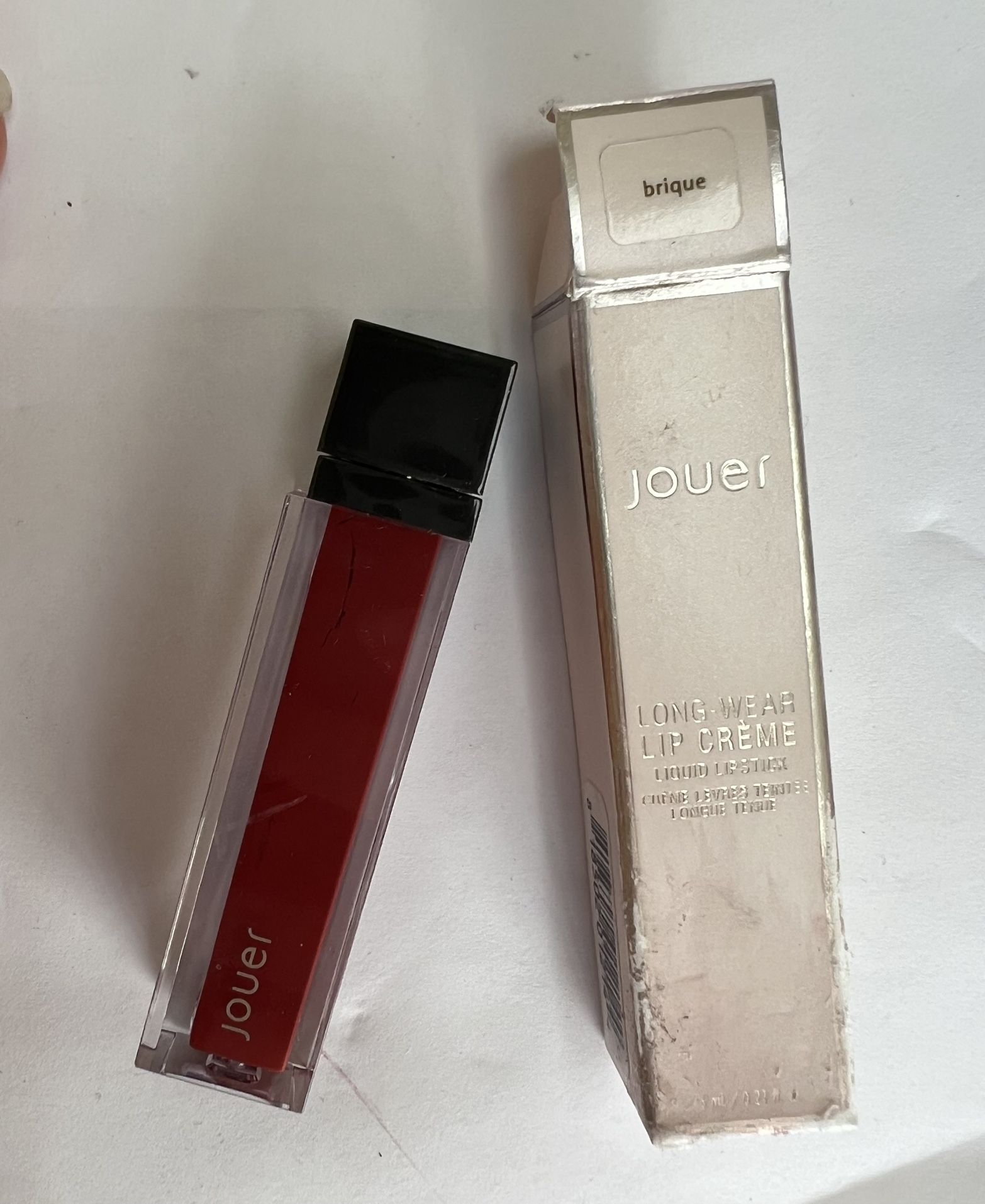 Jouer Lip Creme Lipstick in BRIQUE 6mL 0.21oz Warm Red Matte NIB (box Dirty