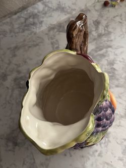 Home interior  Ceramic Fruit Pitcher with Branch Handle