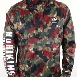 Pharrell Williams Adidas's HU Hiking Camo Wind Breaker Anorak Jacket 