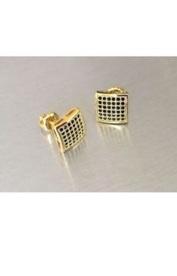 Mens & Ladies 14k Gold Filled Black Diamon