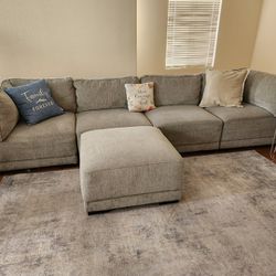 Gray Modular Couch And Ottoman