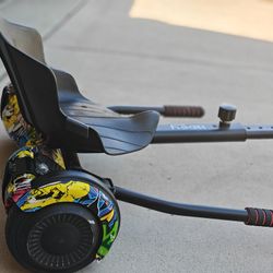 Scooter Seat Attachment, Hoverboard with Go Kart for Kids Boys Girls Adults, with Corlorful LED Lights, Bluetooth