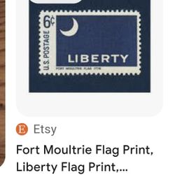Fort Moultrie Liberty  Flag Stamp