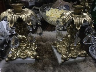 2 nice crystal candles holder