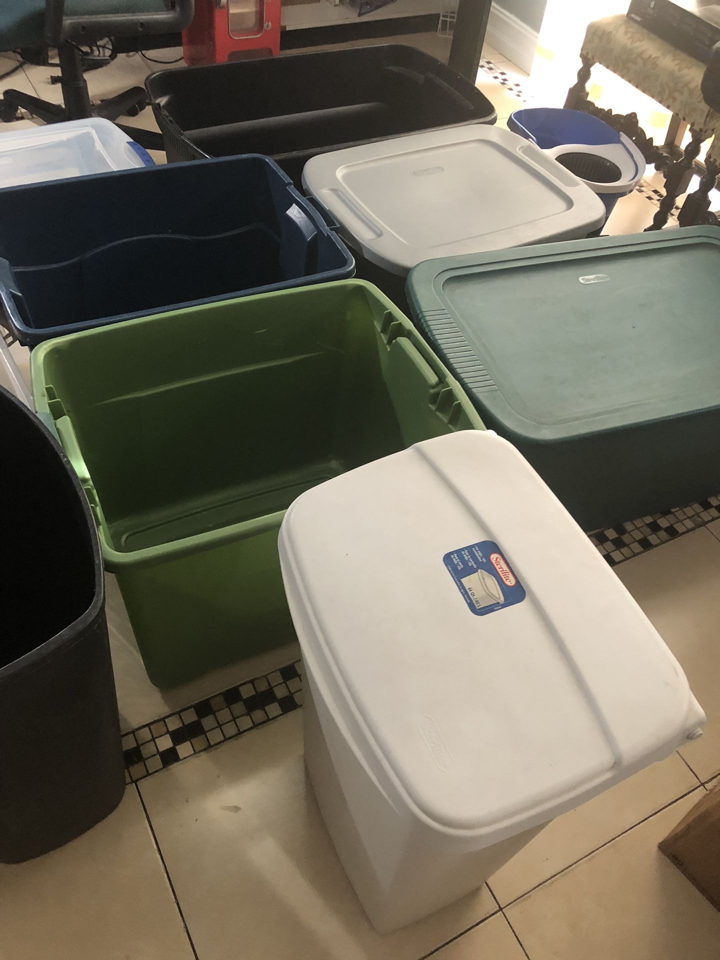 (10) STORAGE BOX CONTAINERS/ TRASH CAN