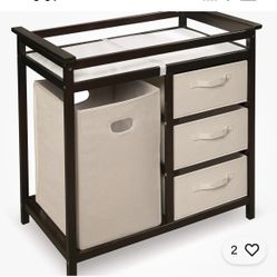 New!!!! Modern Cherry Wood Changing Table with Foam Pad & Ample Storage - Espresso/Ecru located Off lake mead & Simmons area asking $75