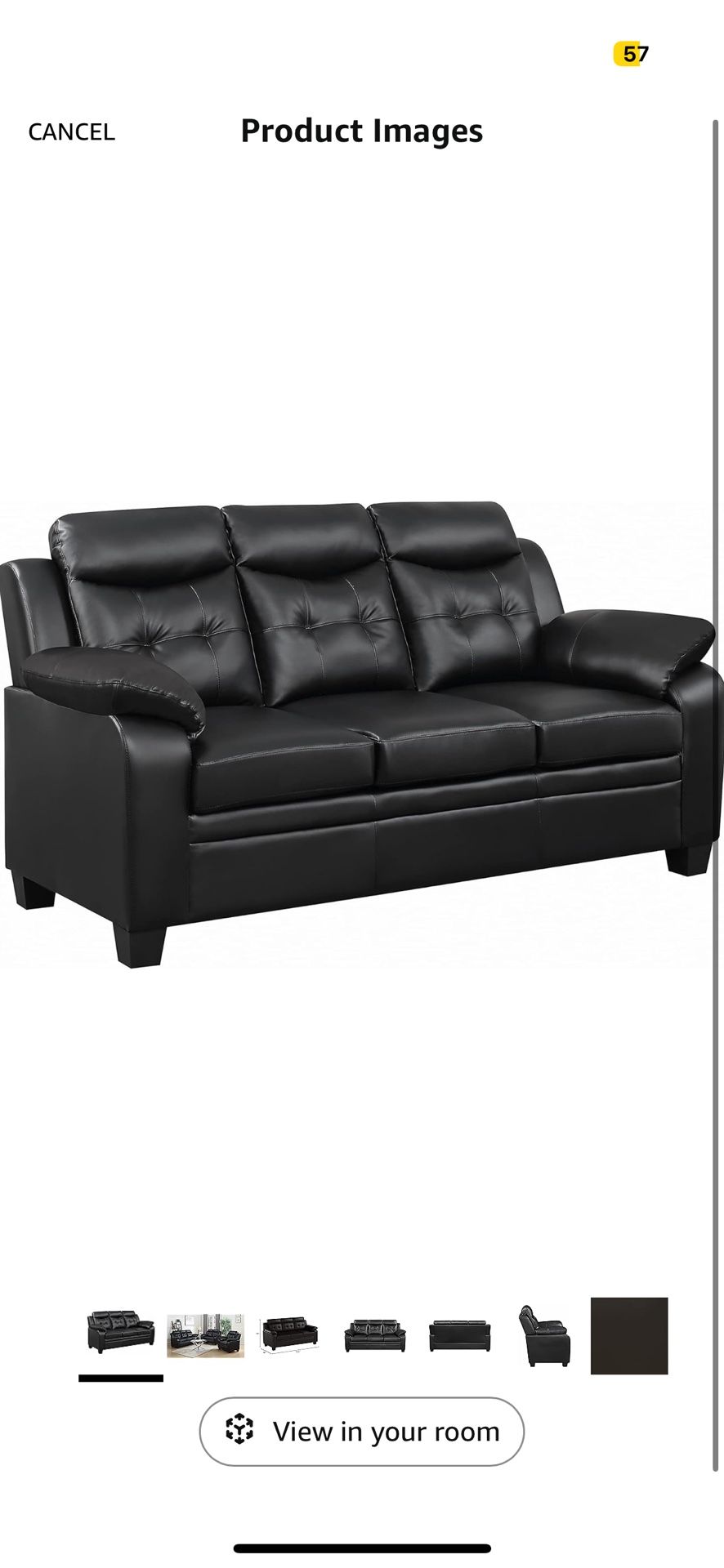 Coaster Home Furnishings Finley Tufted Upholstered Sofa Black