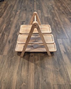 3 Tier Wooden Serving Tray Display