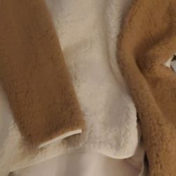 Brown And White Fleese Sweater