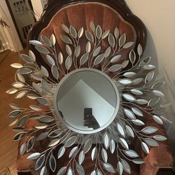 2 Silver Flower Mirrors