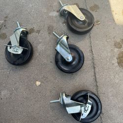 4 Wheels With Break All New