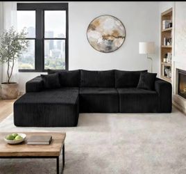 Black Corduroy Sectional